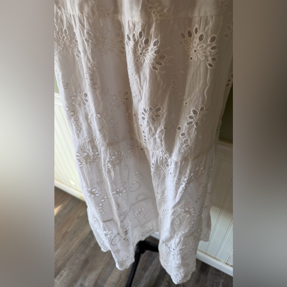 Debbie Katz South Beach Elegant White Eyelet Dress. L. - Picture 6 of 11